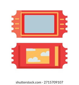 Boleto de cine. Clipart de Vector plano, ilustración con fondo aislado.