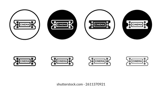 Cinema ticket icon Flat art illustration in outline