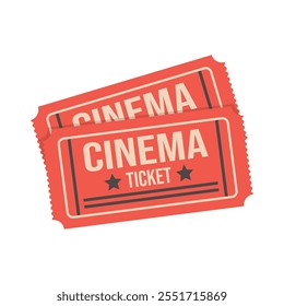 Cinema ticket icon. Flat color design. Vector illustration.