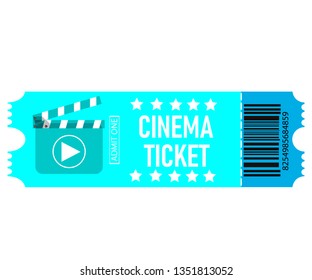  cinema ticket icon in flat style. Admit one coupon entrance vector illustration on isolated background