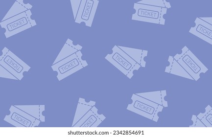 Cinema ticket icon in flat style. Admit one coupon entrance vector illustration on blue background. Ticket pattern vector ilustration