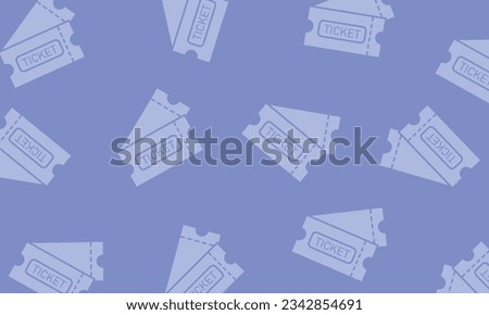 Cinema ticket icon in flat style. Admit one coupon entrance vector illustration on blue background. Ticket pattern vector ilustration