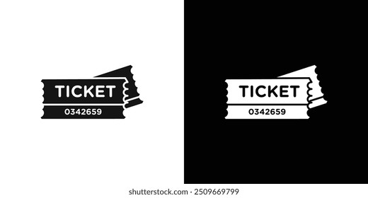 Cinema ticket icon Flat vector set outline