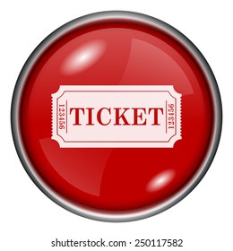 Cinema ticket icon. Internet button on white background. 