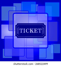 Cinema ticket icon. Internet button on abstract background. 