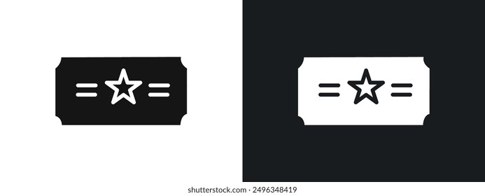 Cinema ticket icon linear graphics set vector in black