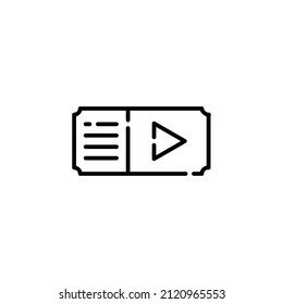 Cinema ticket icon on white background. Vector illustration