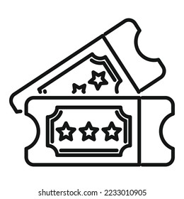 Cinema ticket icon outline vector. Video film. Movie festival