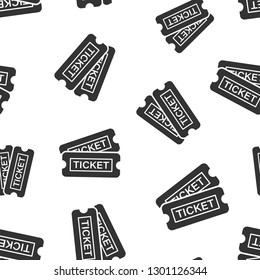 Cinema ticket icon seamless pattern background. Admit one coupon entrance vector illustration. Ticket symbol pattern.