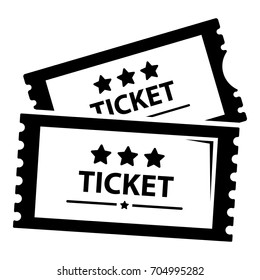 Cinema ticket icon. Simple illustration of cinema ticket vector icon for web
