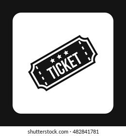 Cinema ticket icon in simple style on a white background vector illustration