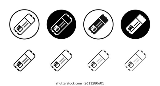 Cinema ticket icon Thin line art collection
