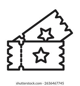 Cinema ticket icon Thin line illustration