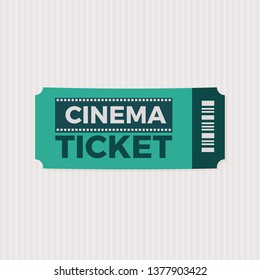 Cinema Ticket icon vector illustration in the flat style, Ticket stub isolated on a background, Retro movie event tickets