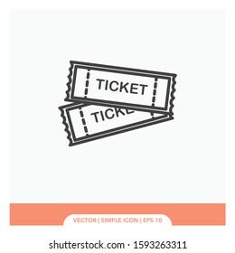 Cinema ticket Icon Vector Illustration