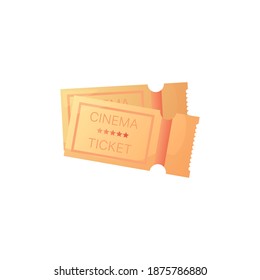 Icono de boleto de cine. Ilustración vectorial de las entradas de cine retro.