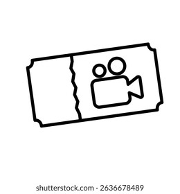 cinema ticket icon, vector illustration symbol design logo template pictogram, for ui or ux isolated on white for mobile app, editable