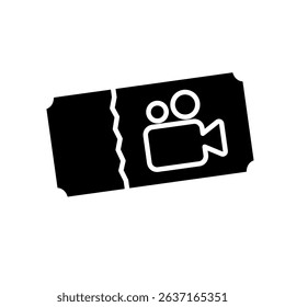 cinema ticket icon, vector illustration symbol design logo template pictogram, for ui or ux isolated on white for mobile app, editable