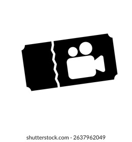 cinema ticket icon, vector illustration symbol design logo template pictogram, for ui or ux isolated on white for mobile app, editable