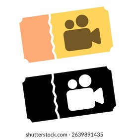 cinema ticket icon, vector illustration symbol design logo template pictogram, for ui or ux isolated on white for mobile app, editable