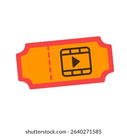 cinema ticket icon, vector illustration symbol design logo template pictogram, for ui or ux isolated on white for mobile app, editable