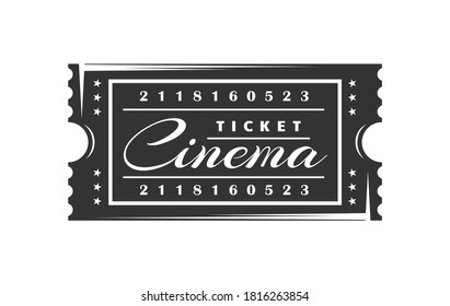 Cinema ticket isolated on white background. Design elements. Vector illustration