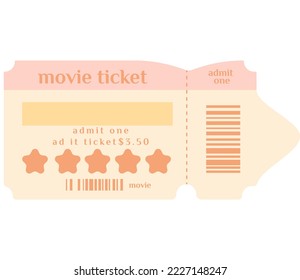  cinema ticket isolated on white background.