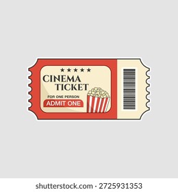 Bilhete de cinema isolado. Design vetorial