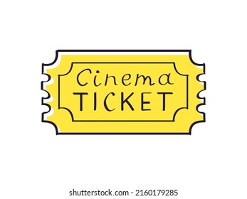 Ilustración vectorial aislada de boleto de cine