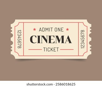 Cinema ticket isolated. Vector illustration