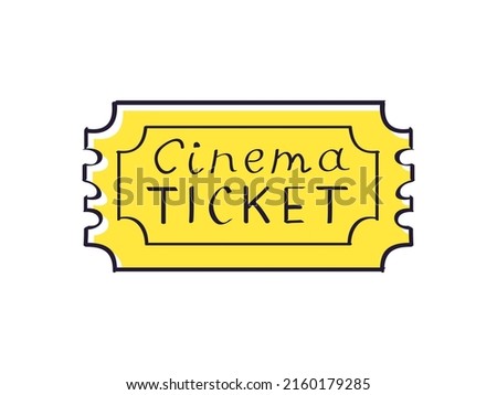 Cinema ticket isolated vector illustration