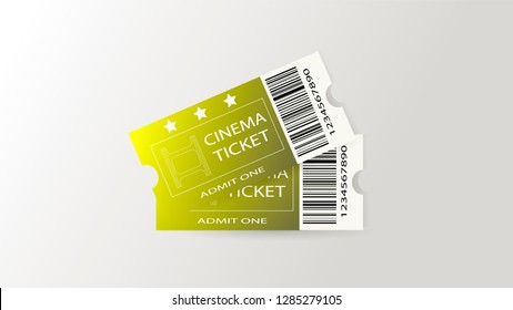 cinema ticket isolated vector ilustration