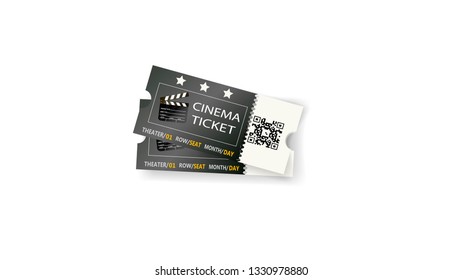 cinema ticket isolated vector ilustration 
