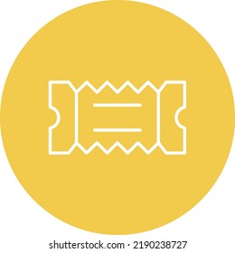 Cinema Ticket line circle icon vector image. Can also be used for web apps, mobile apps and print media.