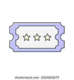 Cinema Ticket lineal color icon , vector, pixel perfect, illustrator file