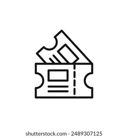 Cinema ticket logo sign vector outline