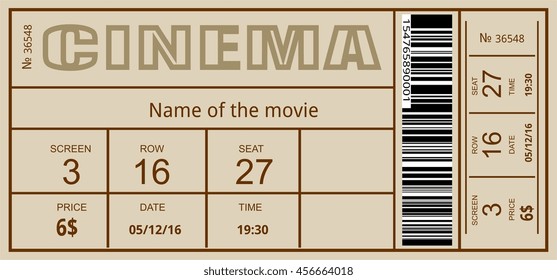 cinema ticket movie admit paper admission entry cardboard 