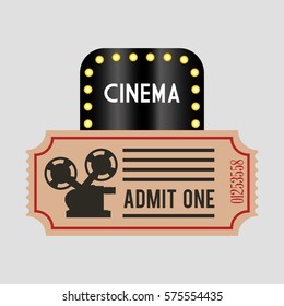 Cinema Ticket Movie Film Vector Illustration Eps 10