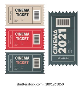 Cinema ticket. Movie tickets. Event icons