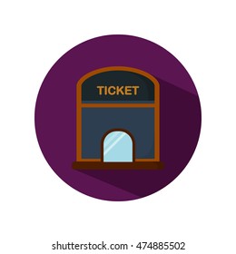 Cinema ticket office color flat icon