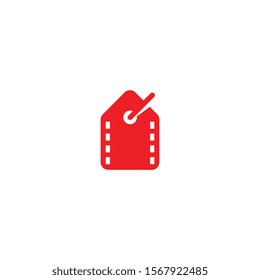 Cinema ticket promo with simple design fol logo-icon