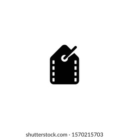 Cinema ticket promo with simple design fol logo-icon