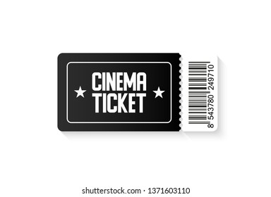 Cinema ticket. Realistic front view illustration.