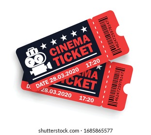 Cinema ticket. Realistic ticket template. Theater ticket in realistic style. Vector
