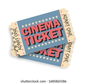 Cinema ticket. Realistic ticket template. Theater ticket in realistic style. Vector