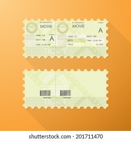 Cinema ticket with retro design.