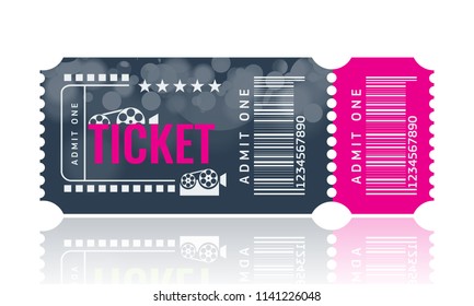 Cinema ticket sample template design. Trendy Vector.