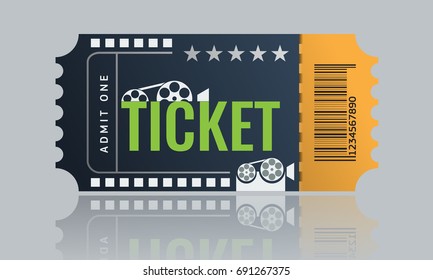 Cinema ticket sample template design. Trendy Vector illustration