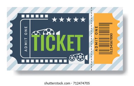 Cinema ticket sample template design. Trendy Vector illustration
