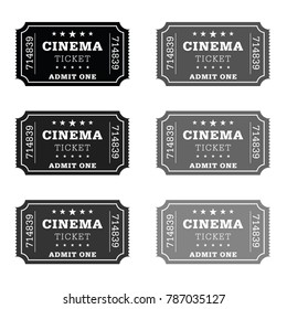 cinema ticket set art illustration